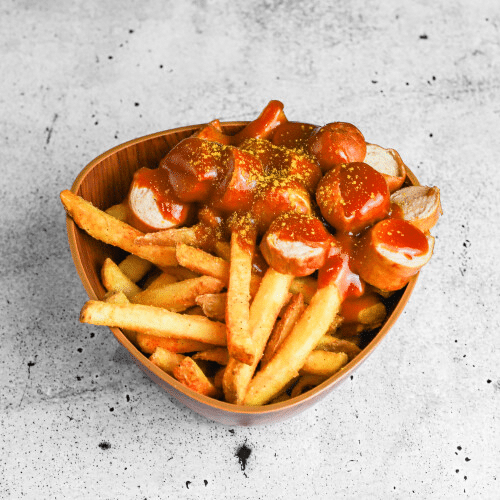 Currywurst mit Pommes frites