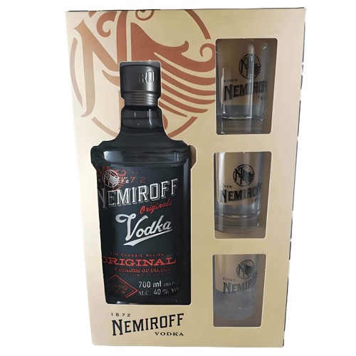 Nemiroff Vodka Original & Vodkagläser Geschenkset