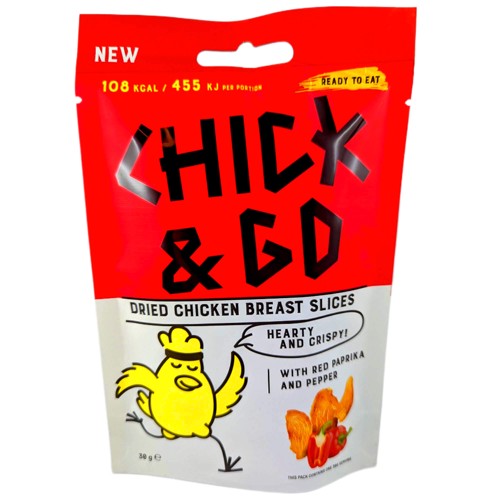 Chick & Go Getrocknete Hähnchenbrust mit Paprika & Pfeffer 30g