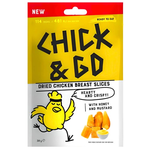 Chick & Go Getrocknete Hähnchenbrust Senf-Honig 30g