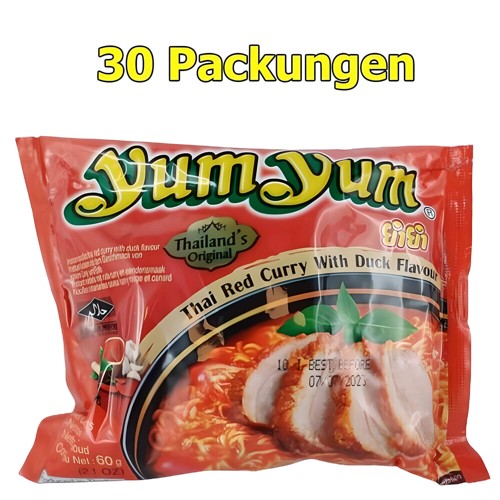 Yum Yum Instant Nudeln Red Curry 30 x 60g