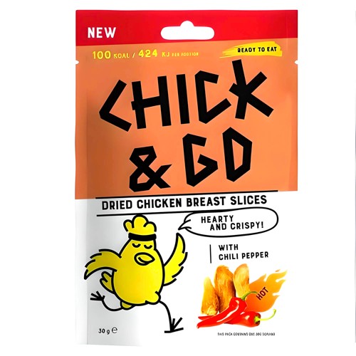 Chick & Go Getrocknete Hähnchenbrust mit Chili 30g