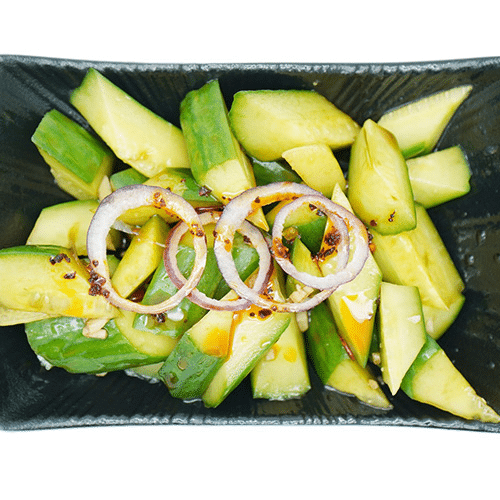 Gurkensalat (vegan, bisschen scharf)