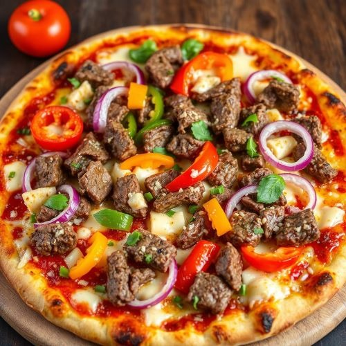 Pizza Philly Cheese Steak