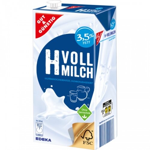Gut & Günstig H-Vollmilch 3.5 % Fett 1.0l