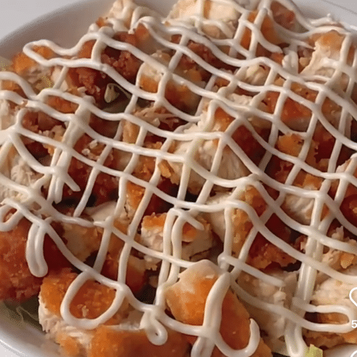 Gebratenes Hähnchen mit Reis 26