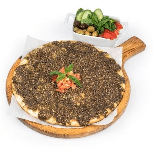 Manakish mit Thymian und Gemüse