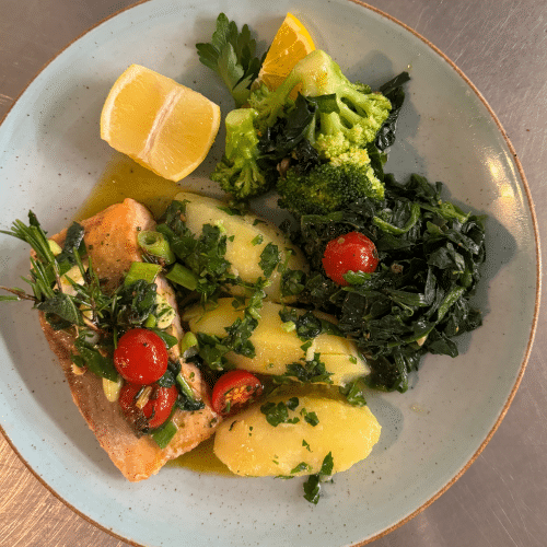 Lachs auf Mediterraner Art