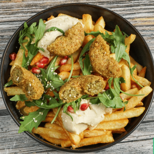 Hummus-Falafel Pommes frites (vegan)