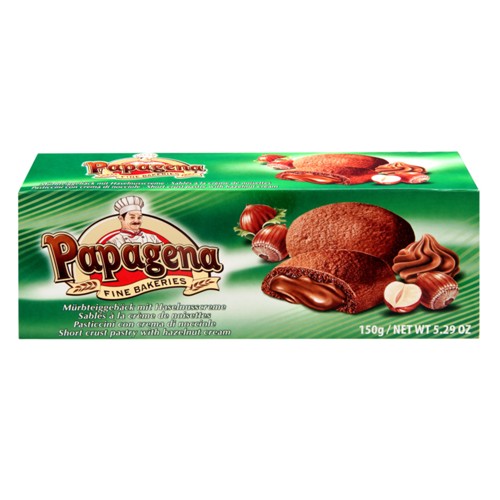 PAPAGENA Biscuits mit Haselnussfüllung 150g