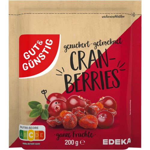 Gut & Günstig Cranberries getrocknet gezuckert 200g