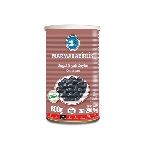 Marmarabirlik Schwarze Oliven mit Kern 800g