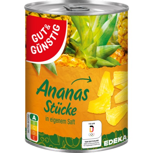 Gut & Günstig  Ananas ganze Scheiben 565g
