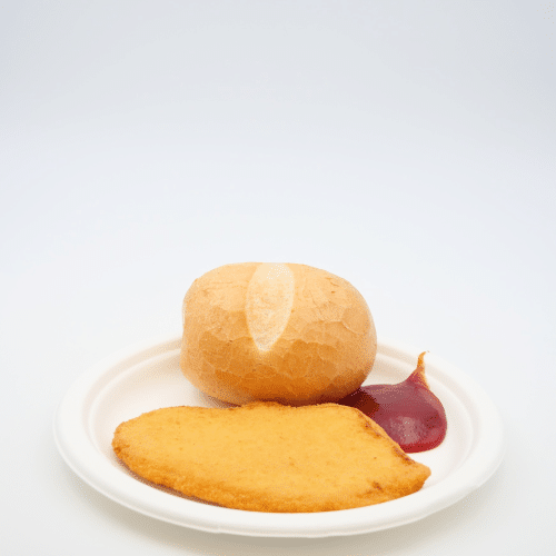 Hähnchenschnitzel mit Brötchen