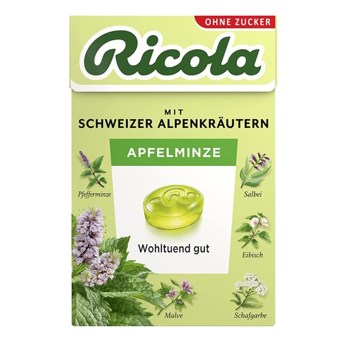 Ricola Apfelminze ohne Zucker 50g