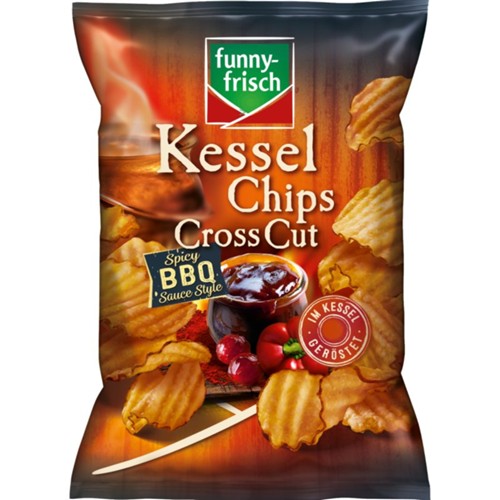 Funny-Frisch Kesselchips Cross Cut Spicy BBQ 120g