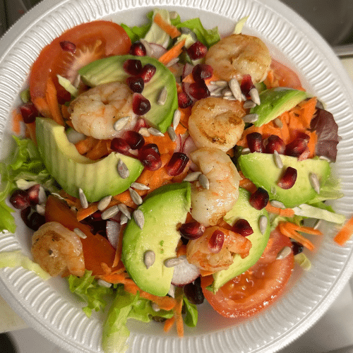 Garnelen und Avocado Salat
