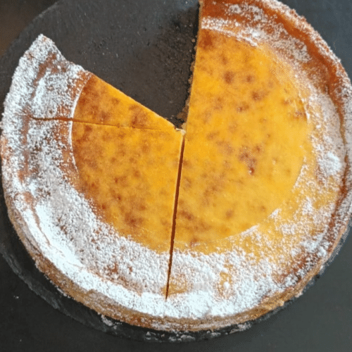 Käsekuchen mit Vanille geschmeckt