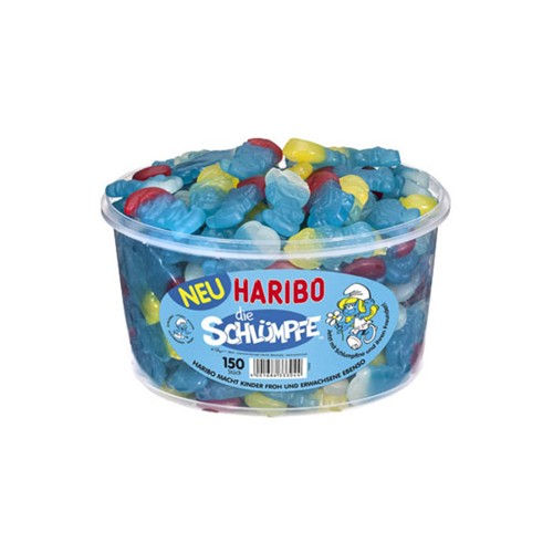 Haribo Schlümpfe Erdbeer Himbeer und Zitrone gelatinefrei veggie 1350g