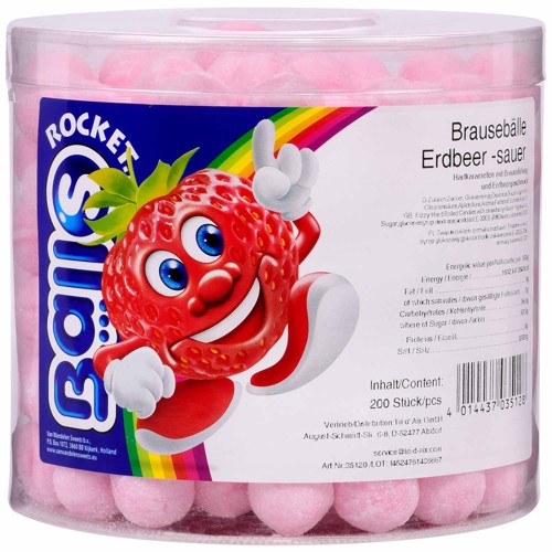Rocket Balls Brausebälle Erdbeer sauer 200g