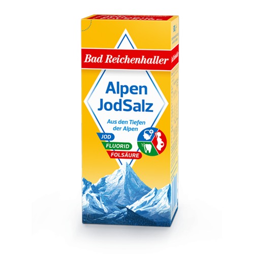 Bad Reichenhaller Alpenjodsalz mit Fluorid + Folsäure 500g