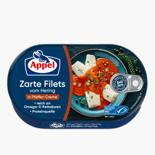 Appel Heringfilets in Pfeffer Creme mit Pfefferkörnern 200g