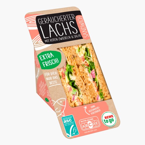 Rewe To Go Sandwich Geräucherter Lachs 150g