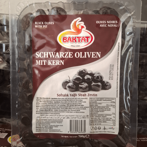 Baktat Schwarze Oliven mit Kern  700g