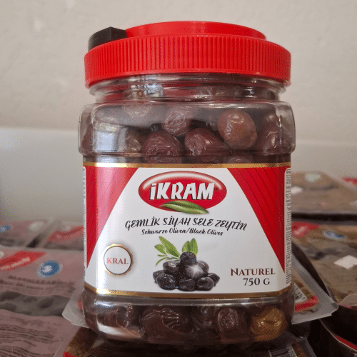 Ikram Kral Schwarze Oliven 750g