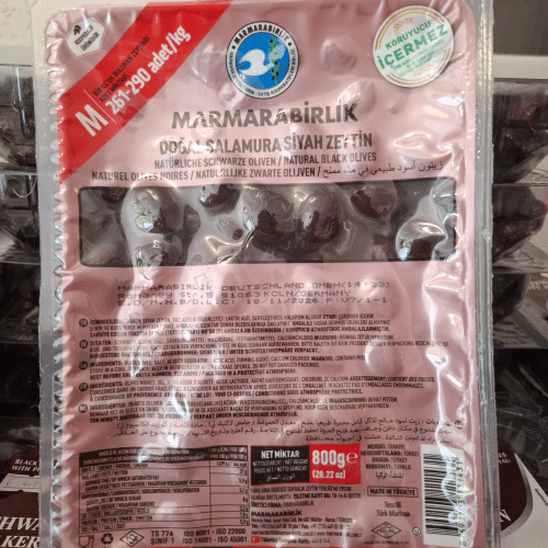 Marmarabirlik Schwarze Oliven M  800g