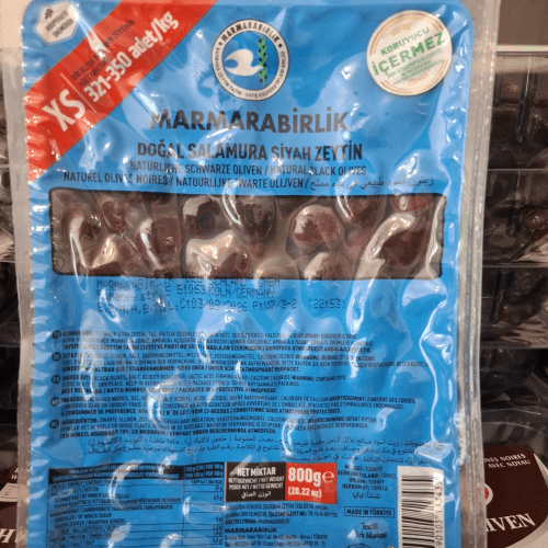 Marmarabirlik Schwarze Oliven Xs  800g