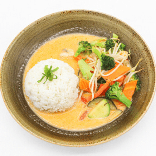 Fresh Vegetables on Red