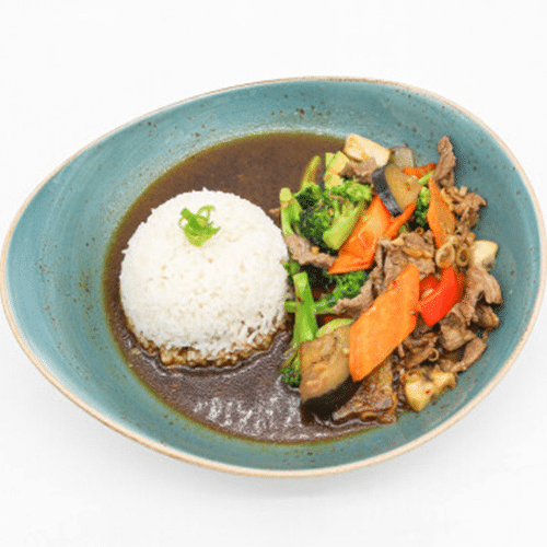 Szechuan Beef with Rice (scharf)