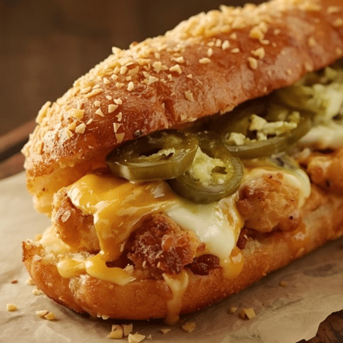 Crispy Baguette - Hähnchen - Jalapenos & Käse