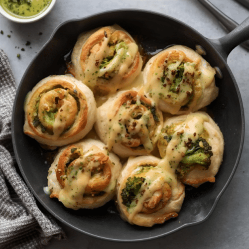 Pizzabrötchen Broccoli Chicken Hollandaise