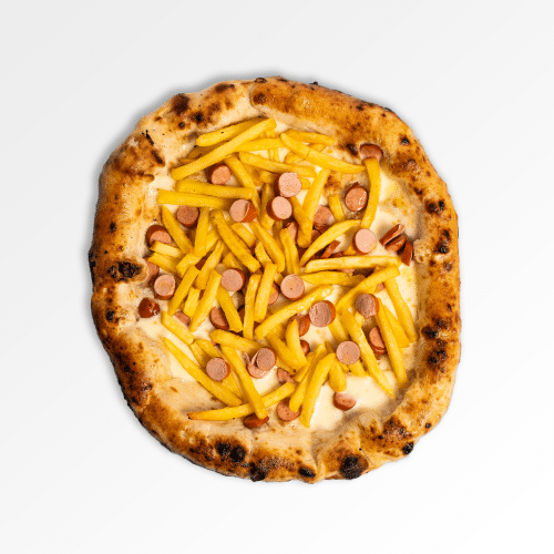 Pizza Würstel e patatine