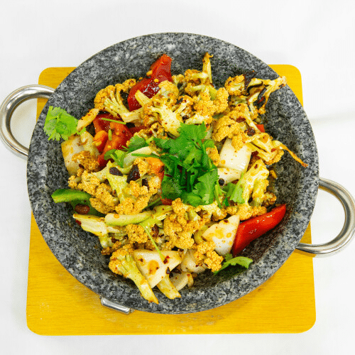 Gebratener Blumenkohl mit Knoblauch und Chili