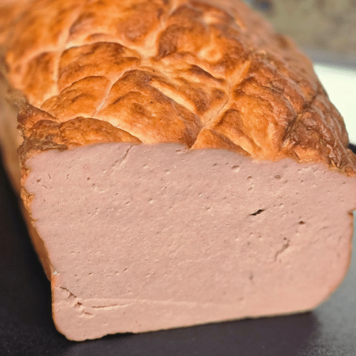 Leberkäse (Metzgerqualität) mit Schmorzwiebeln