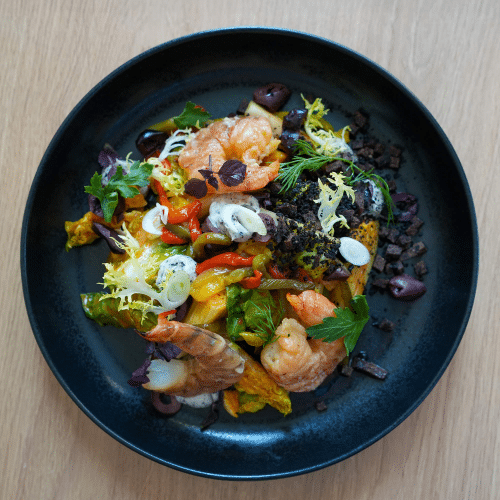 Kapow mit Garnele, geräuchert