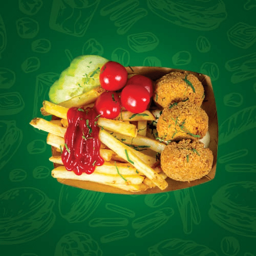 Frische Falafel und Pommes frites