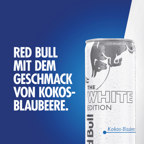 Red Bull White Edition, Kokos-Blaubeere-Geschmack, 250-ml-Dose
