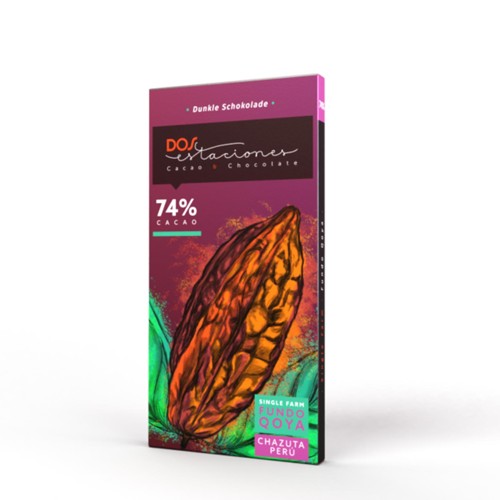 Dos Estaciones Bioschokolade Cacao 74% 54g