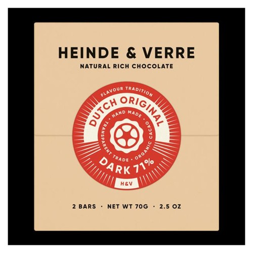 HEINDE & VERRE Dunkle Schokolade Dutch Original  71%  70g