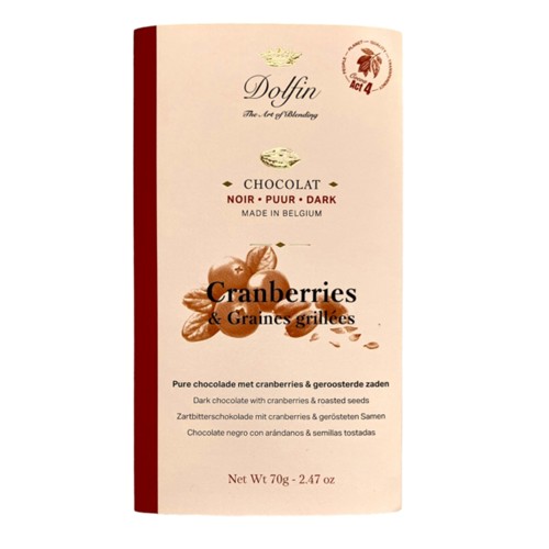 Dolfin Noir Cranberries & Graines Grillées 70g