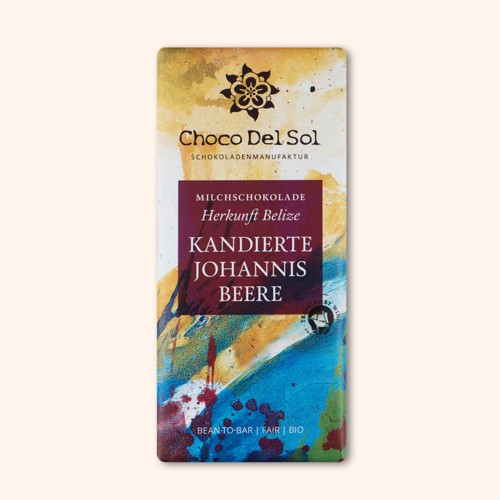 Choco Del Sol Milchschokolade Kandierte Johannisbeere 55% 58g