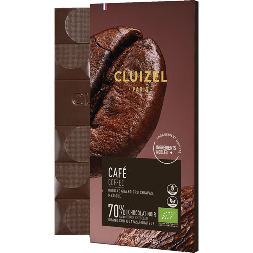Cluizel Dunkle Schokolade mit Kaffee 70% Kakao Tafel 70g