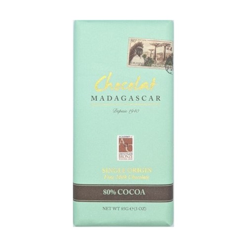 Chocolat Madagascar Milchschokolade mit 80% Kakao 85g