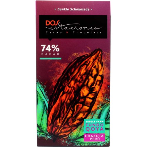 Dos Estaciones Bioschokolade Fundo Qoya Chazuta Peru 74% 54g