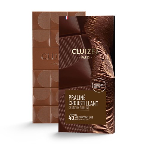 Cluizel Schokoladentafel 45% Milchtafel Knusprige Praline 100g