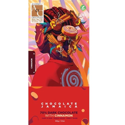 PURE Dunkle Schokolade & Zimt Jamaica Cinamon 70%  60g